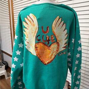 SABBI - Self Love Club Teal Star Pattern Sweatshirt Jersey